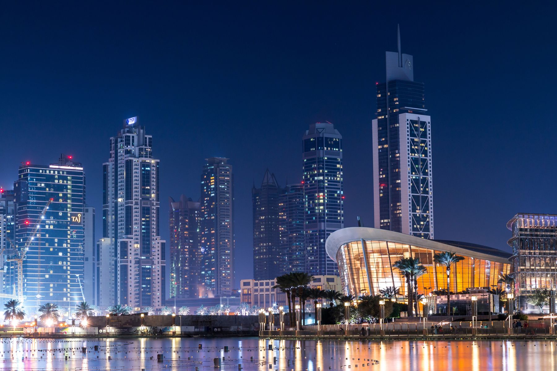 City skyline at night