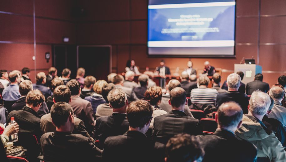 Corporate conference with audience