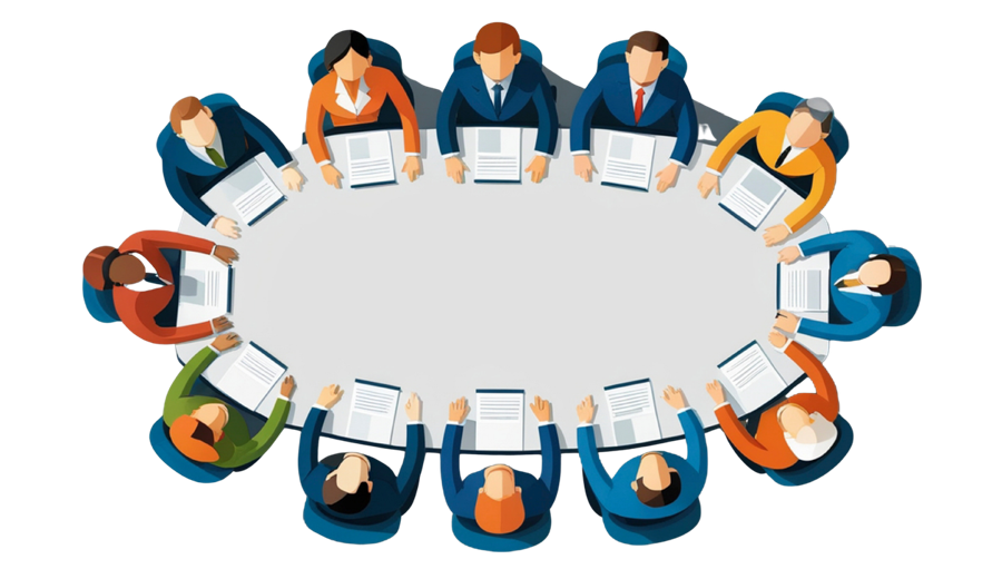 Business team around a conference table